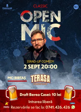 Stand-up Comedy OpenMic pe Terasa ComicsClub!