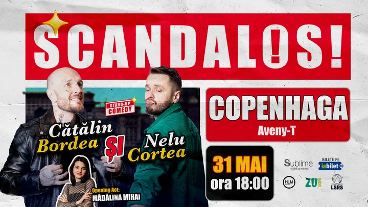 Copenhaga: Stand-up Comedy cu Bordea, Cortea și Madalina Mihai - “Scandalos"
