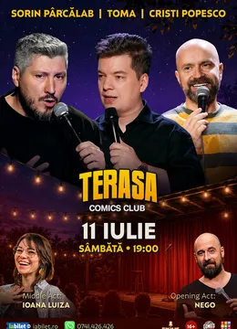 Stand-up cu Cristi Popesco, Toma, Sorin și Ioana Luiza pe Terasa ComicsClub!