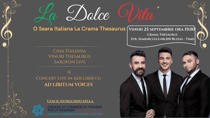 Buzias: La Dolce Vita - O Seara Italiana la Crama Thesaurus