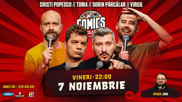 Stand-up cu Cristi Popesco, Toma, Sorin și Ioana Luiza la ComicsClub!