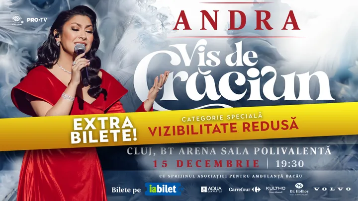 Cluj-Napoca: Concert Andra - Vis de Craciun - 15 decembrie