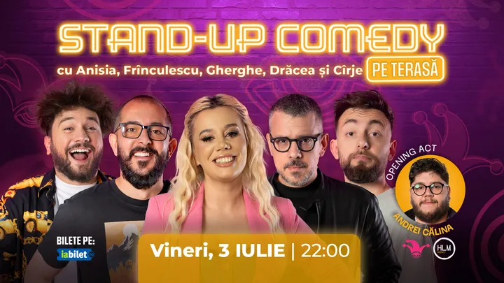 The Fool Terasa: Stand-up comedy cu Anisia, Gherghe, Drăcea, Cîrje și Frînculescu