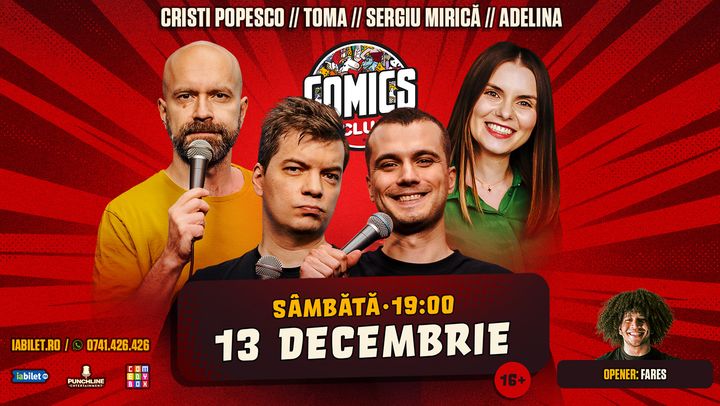 Stand-up cu Cristi Popesco, Toma, Mirica și Adelina Toma la ComicsClub!