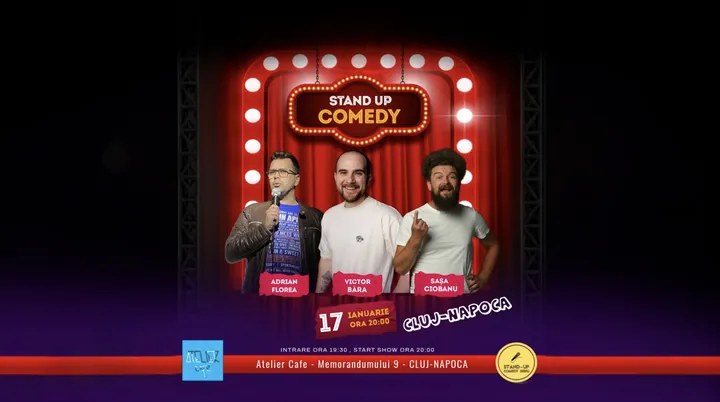 Cluj-Napoca: Stand-Up Comedy cu Băra, Sașa & Adrian