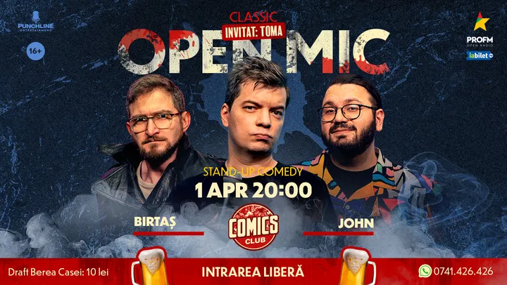 Stand-up Comedy OpenMic la ComicsClub (Invitat Toma)
