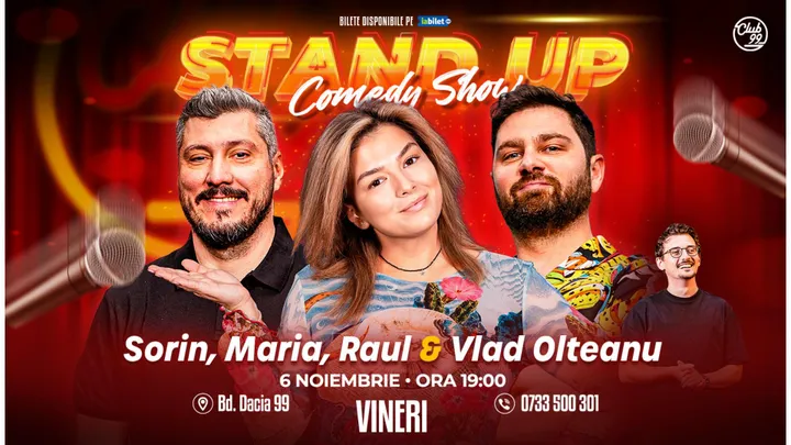 Stand-up Comedy cu Sorin Pârcălab, Maria Popovici, Raul Gheba - Vlad Olteanu la Club 99 - Show 1