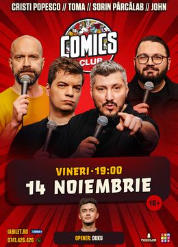 Stand-up cu Cristi Popesco, Toma, Sorin și John pe Terasa ComicsClub!