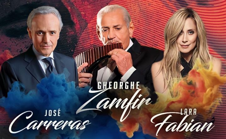 José Carreras, Gheorghe Zamfir, Lara Fabian in premiera mondiala impreuna la Bucuresti