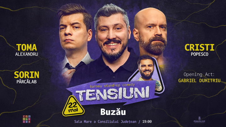 Buzău: Stand-up Comedy cu Sorin Pârcălab, Toma & Cristi Popesco