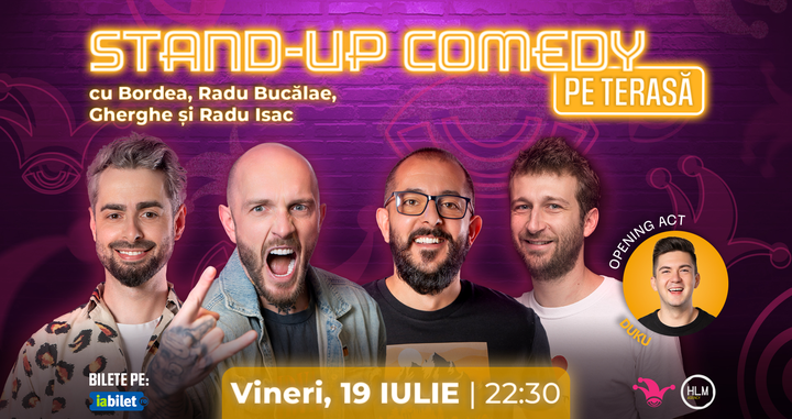 The Fool: Stand-up comedy pe terasă cu Bordea, Radu Bucălae, Radu Isac și Gabriel Gherghe