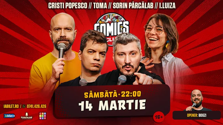 Stand-up cu Cristi Popesco, Toma, Sorin și Ioana Luiza la ComicsClub!