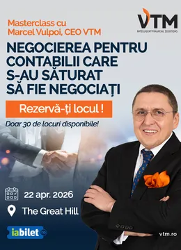 Masterclass cu Marcel Vulpoi, CEO Vulpoi&Toader Management: ”Negocierea pentru contabilii care s-au săturat să fie negociați”