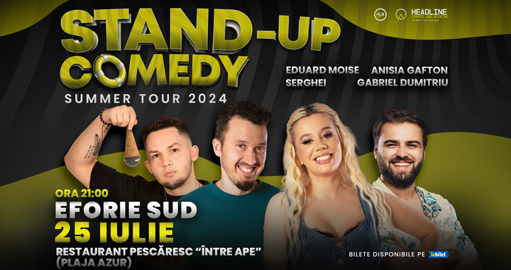Eforie Sud: Stand-Up Comedy de Vară cu Anisia, Serghei, Gabi Dumitriu și Moise