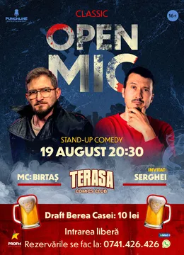 Stand-up Comedy OpenMic pe Terasa ComicsClub!