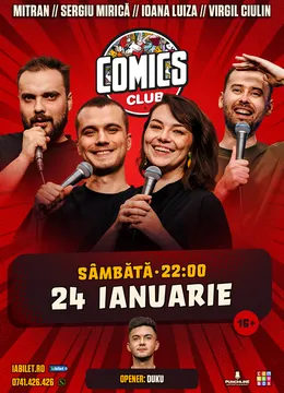 Stand-up cu Mirică, Mitran, Ioana Luiza și Virgil Ciulin la ComicsClub!