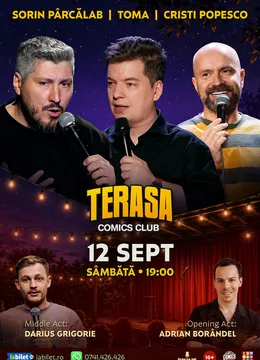 Stand-up cu Cristi Popesco, Toma, Sorin Pârcălab și Darius pe Terasa ComicsClub!