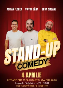 Sibiu: Stand-Up Comedy cu Victor Băra, Sașa & Adrian