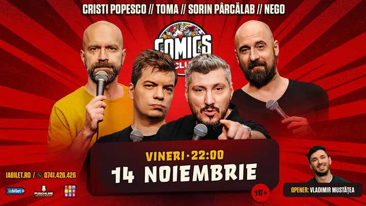 Stand-up cu Cristi Popesco, Toma, Sorin și Nego la ComicsClub!
