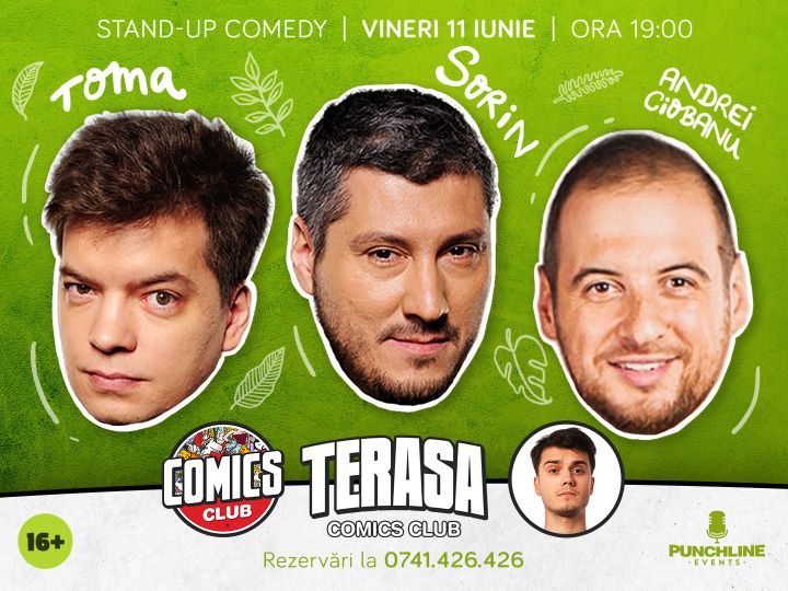 Stand-up cu Toma, Sorin și Andrei Ciobanu pe Terasa Comics! SHOW 1