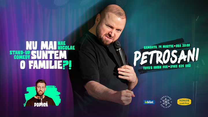 Petrosani: „Nu mai suntem o FAMILIE?!” Show nostalgic de stand-up cu Nae Nicolae