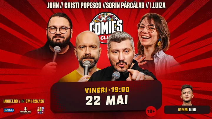 Stand-up cu Cristi Popesco, John, Sorin și Ioana Luiza la ComicsClub!