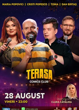 Stand-up cu Cristi Popesco, Toma, Maria Popovici și Edi Rădoiu pe Terasa ComicsClub!