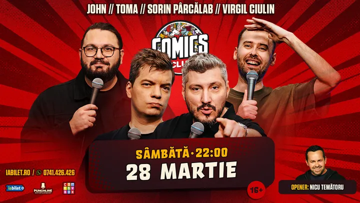 Stand-up cu Toma, Sorin, Virgil  și John la ComicsClub!
