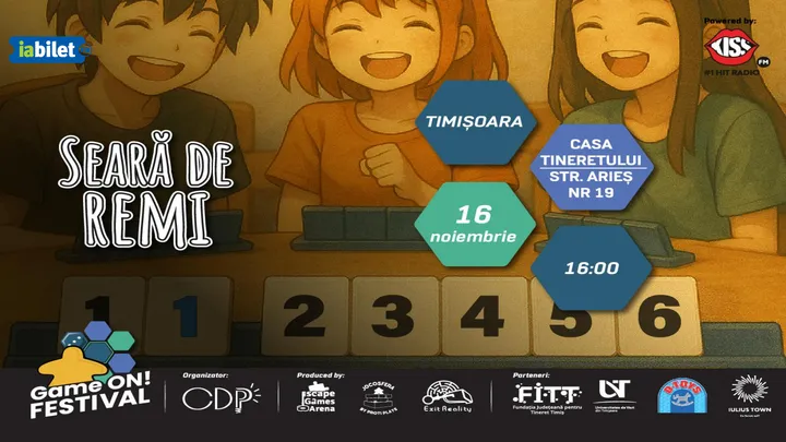 Timisoara: Seară de Remi x Game ON! Festival - Competiție cu tradiție