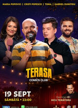 Stand-up cu Cristi Popesco, Toma, Maria Popovici și Gabriel Dumitriu pe Terasa ComicsClub!