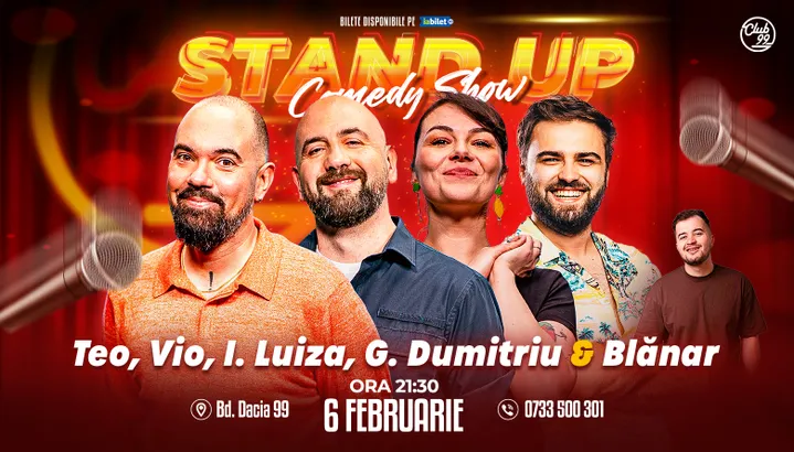 Stand-up Comedy cu Teo, Vio, Ioana Luiza, Gabi Dumitriu - Marian Blănar la Club 99