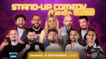 The Fool: Stand-up comedy Maraton pe terasă cu: Bordea, Gherghe, Anisia , Serghei, Cîrje, Drăcea, Dobrotă, Florin Gheorghe, Geo Adrian și George Dumitru