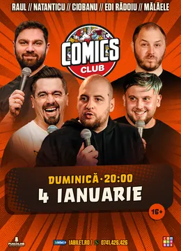 Stand-up cu Natanticu, Andrei Ciobanu, Raul Gheba și Bogdan Mălăele la ComicsClub!