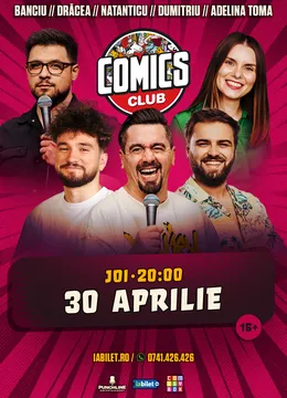 Stand-up cu Drăcea, Natanticu, Banciu, Gabriel Dumitriu și Adelina la ComicsClub!