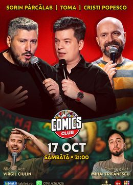 Stand-up cu Cristi Popesco, Toma, Sorin Pârcălab și Virgil la ComicsClub!