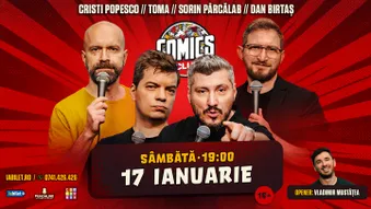 Stand-up cu Cristi Popesco, Toma, Sorin Pârcălab și Dan Birtaș la ComicsClub!
