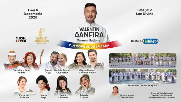 Brașov: Valentin Sanfira - "Din copilul de la țară"