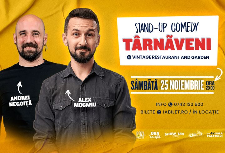 Târnăveni: Stand-up comedy cu  Alex Mocanu și Andrei Negoiță