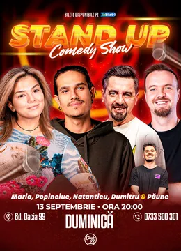 Stand-up Comedy cu Maria Popovici, Mirel Popinciuc, Natanticu, George Dumitru & Florentin Păune la Club 99