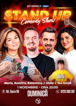 Stand-up Comedy cu Maria Popovici, George Dumitru, Natanticu, Ioana State - Teo Ioniță la Club 99