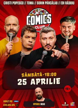 Stand-up cu Cristi Popesco, Toma, Sorin Pârcălab și Edi Rădoiu la ComicsClub!