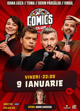 Stand-up cu Toma, Sorin Pârcălab, Ioana Luiza și Virgil la ComicsClub!