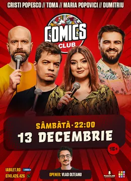 Stand-up cu Cristi Popesco, Maria Popovici, Toma și Gabriel Dumitriu la ComicsClub!