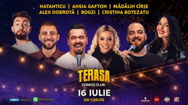 Stand-up cu Natanticu, Anisia, Cîrje, Dobrotă, Bogzi și Cristina Botezatu pe Terasa ComicsClub!