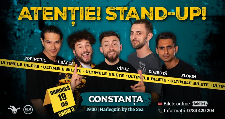Constanța: Stand-up comedy cu Drăcea, Cîrje, Florin, Dobrotă și Popinciuc