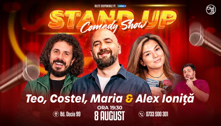 Stand-up Comedy cu Vio, Costel, Maria Popovici - Alex Ioniță la Club 99