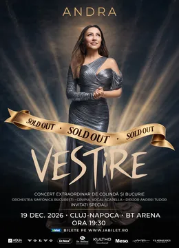 Cluj-Napoca: Andra - “VESTIRE” • 19 decembrie (Concert Extraordinar de Crăciun)