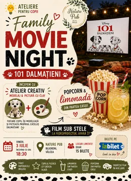 Bujoreni: Family Movie Night – 101 Dalmațieni | Atelier creativ & film sub stele