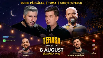 Stand-up cu Cristi Popesco, Toma, Sorin Pârcălab și Bogzi pe Terasa ComicsClub!