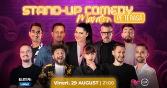 The Fool: Stand-up comedy Maraton pe terasă cu: Frînculescu, Ioana State, Mane Voicu, Cîrje, Drăcea, Florin, Dobrotă, Teodora Nedelcu, George Dumitru și Claudiu Popa